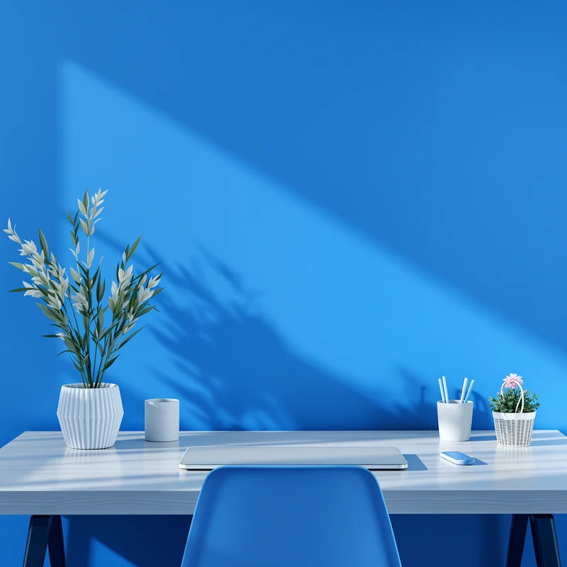 Blue Minimal Desk Background