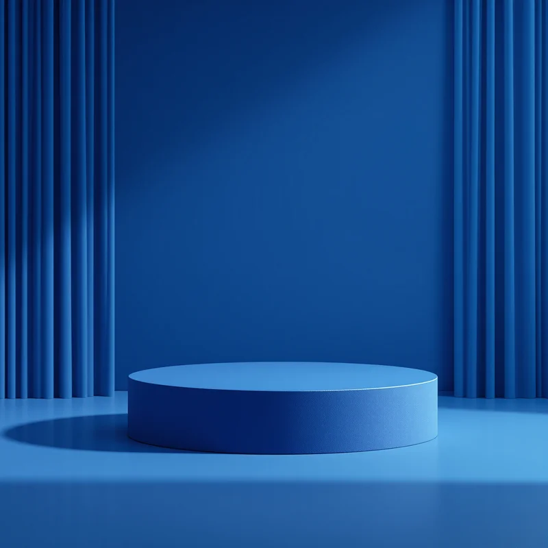 Blue Podium Studio Background