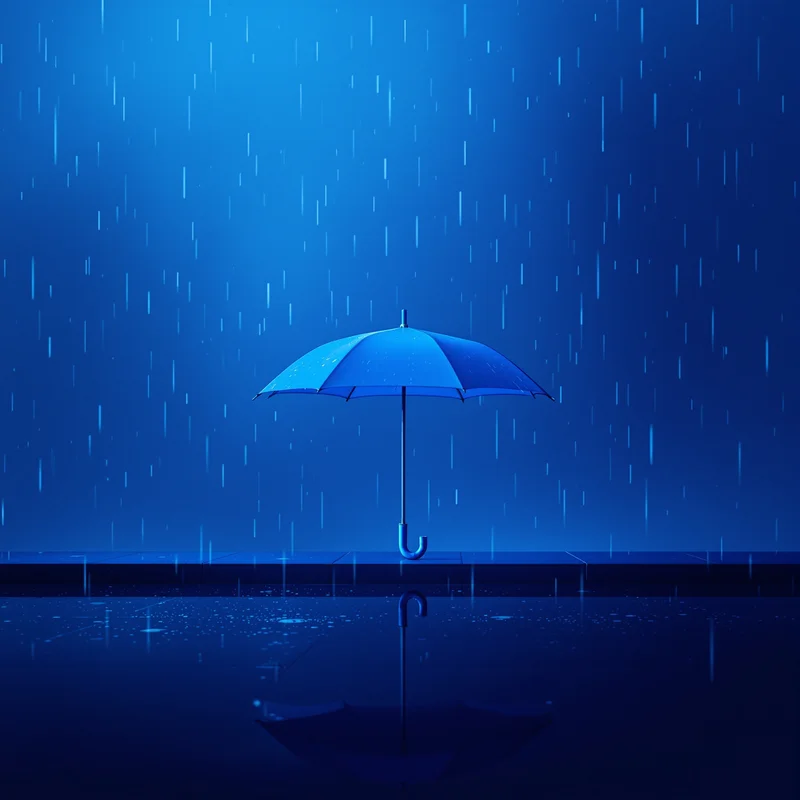 Blue Umbrella Rain Background