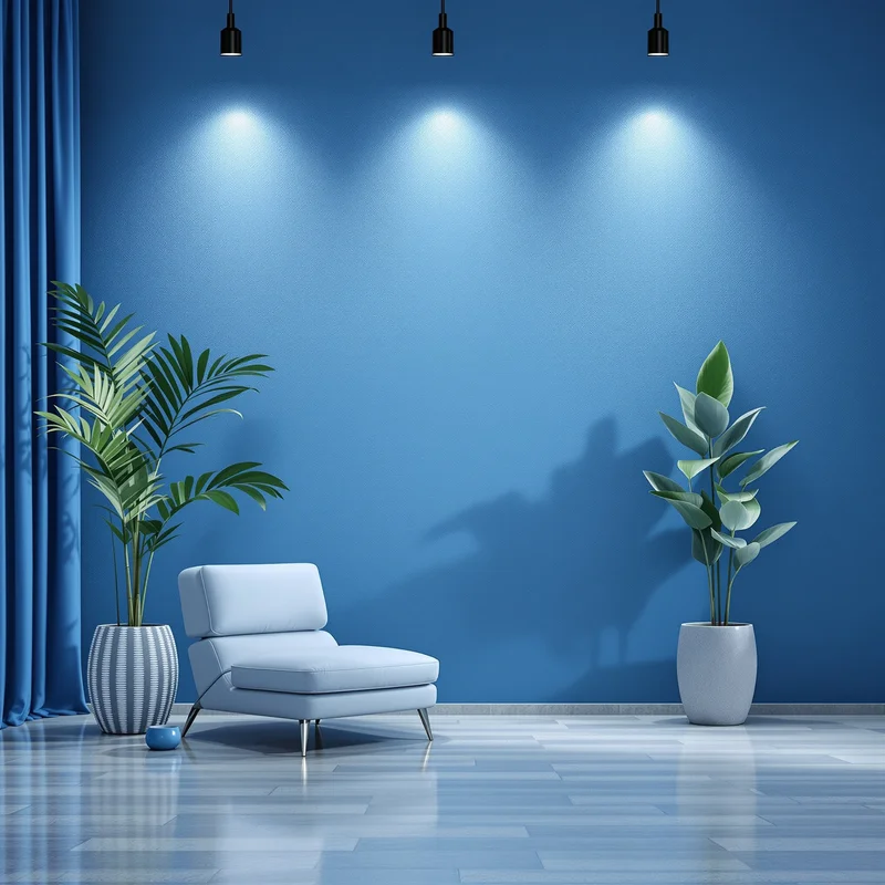 Blue background with corner light