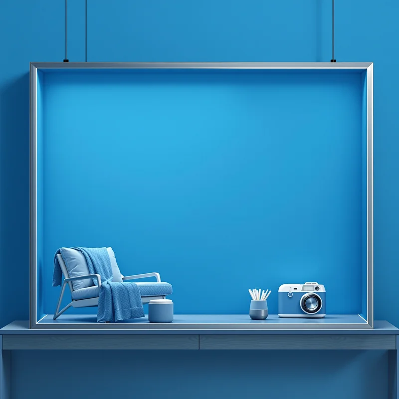 Blue framed workspace background
