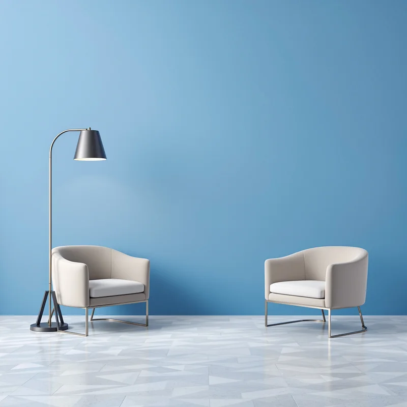 Open blue workspace background