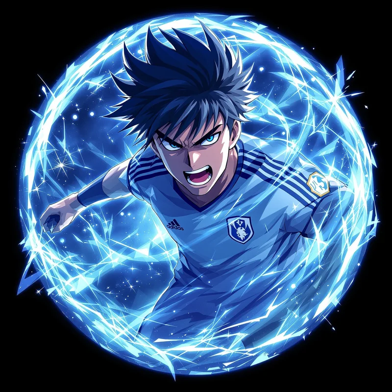 Blue Lock avatar profile image with competitive expression