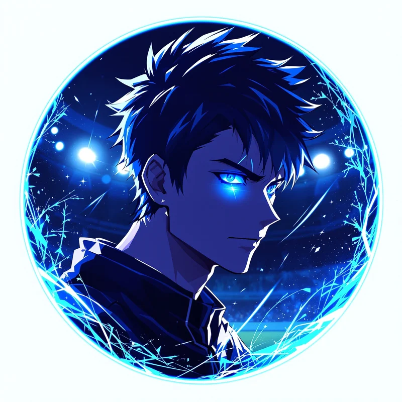 Blue Lock avatar profile image with competitive expression