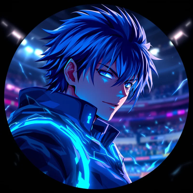 Blue Lock avatar profile image with competitive expression