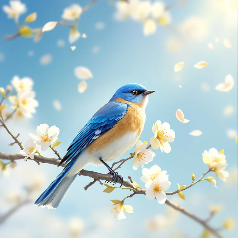 Blue Bird digital portrait.