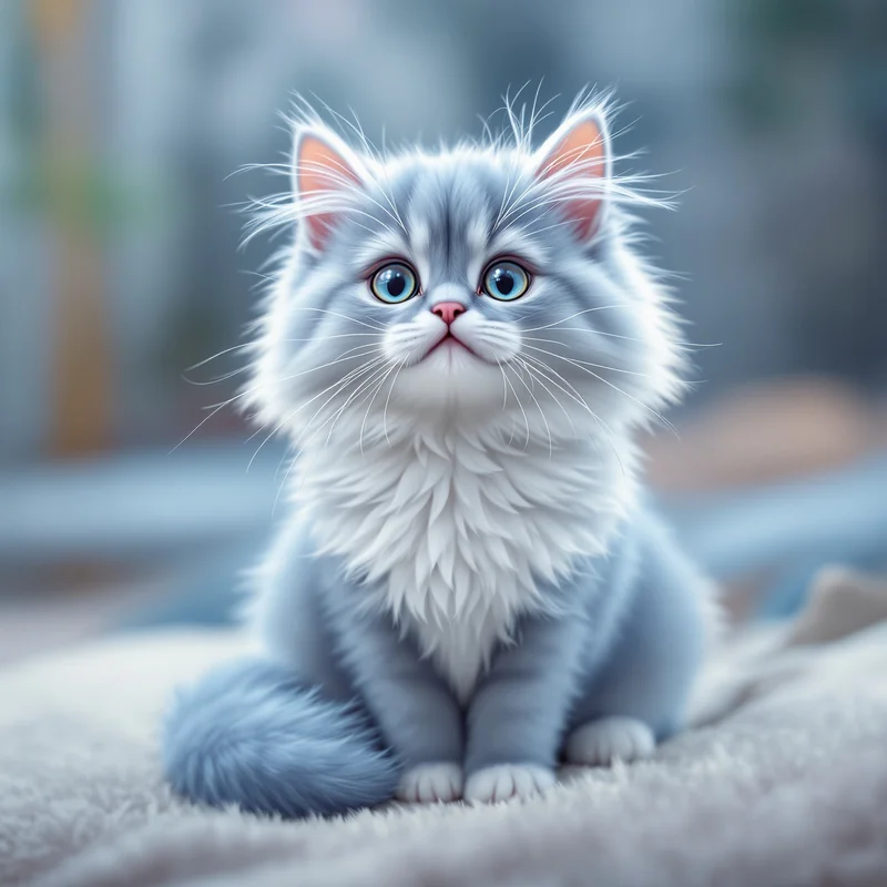 Blue Cat anime portrait.