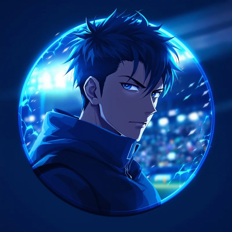 Blue Lock avatar profile image with competitive expression