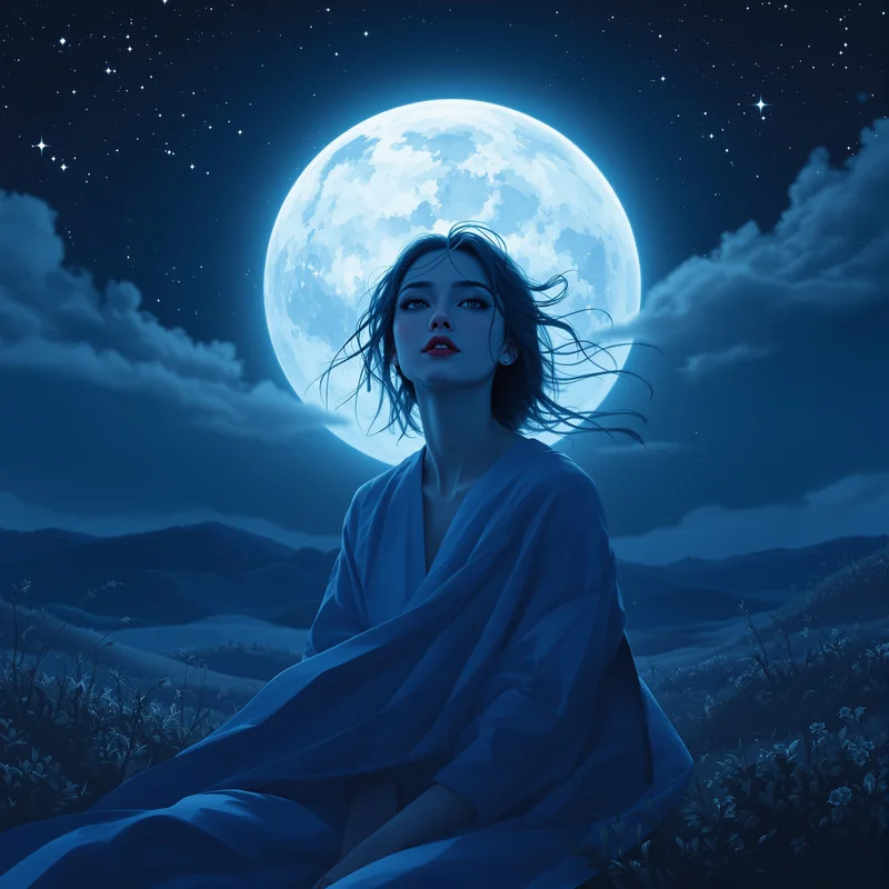 Blue Night digital portrait.