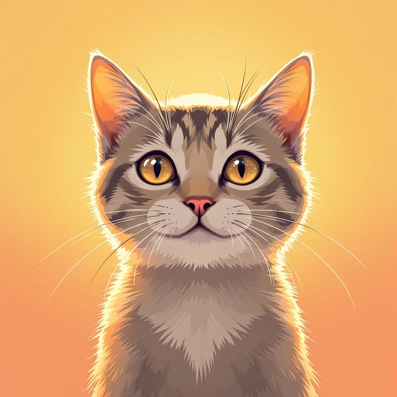 minimal cat PFP portrait with gentle glow lighting for avatar profile styling