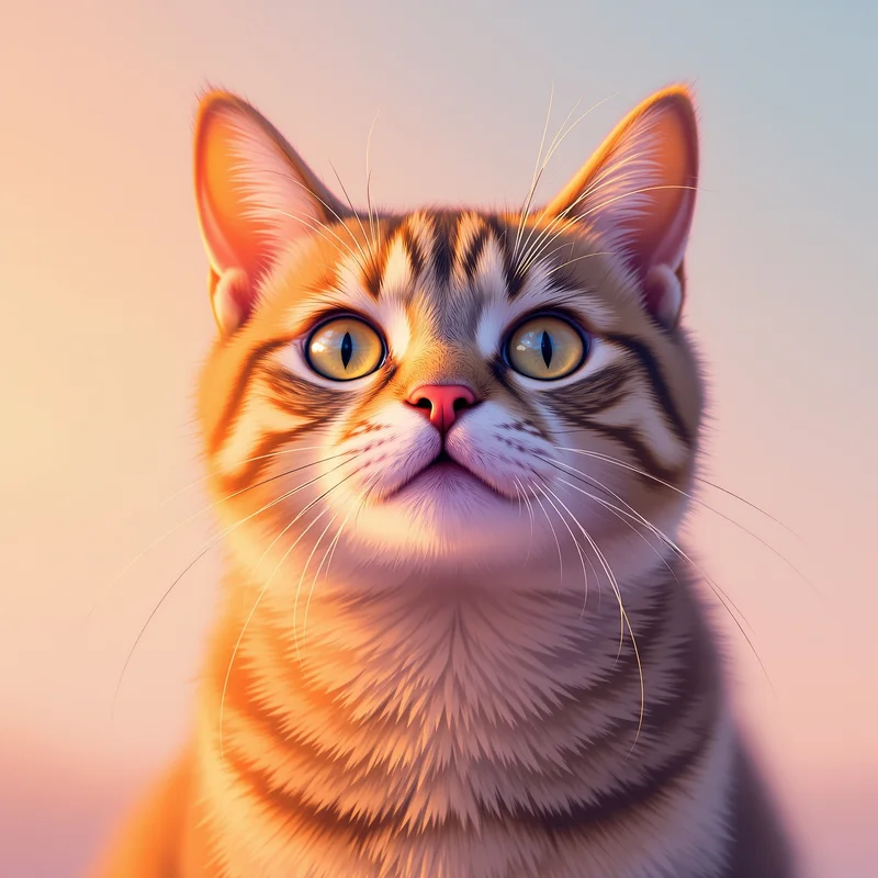 centered cat PFP portrait with colorful aesthetic lighting for online avatar identity