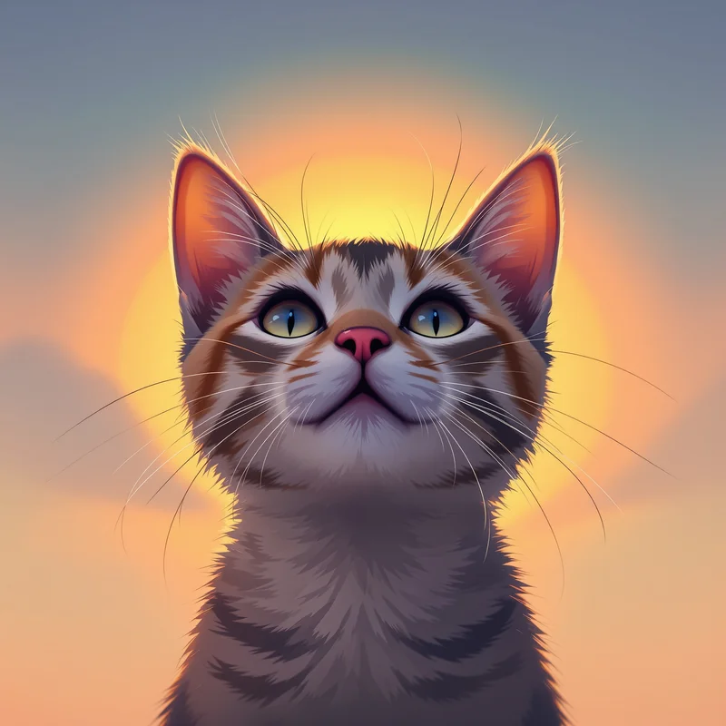 cute cat PFP portrait with colorful aesthetic lighting for social avatar display