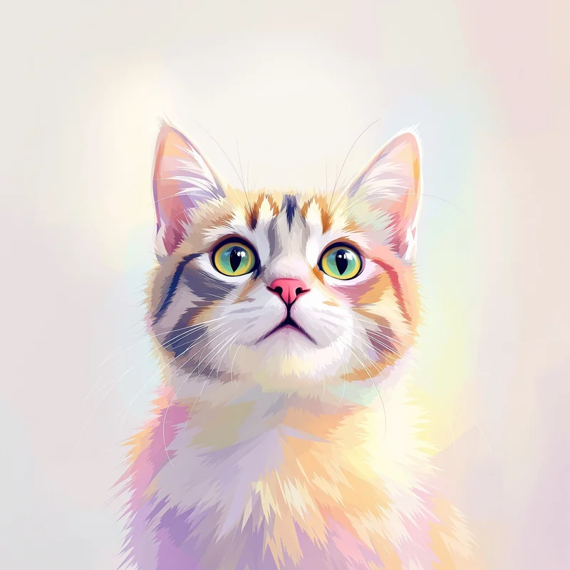 whiskered cat PFP portrait with soft pastel background for digital profile picture