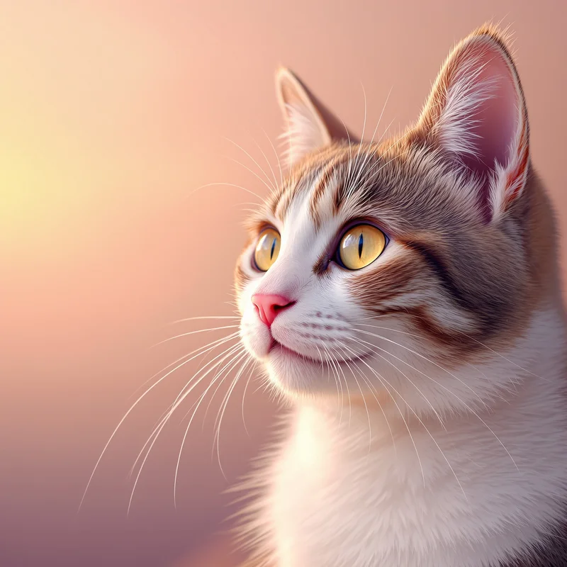 bright cat PFP profile image with warm sunlight lighting for online avatar identity