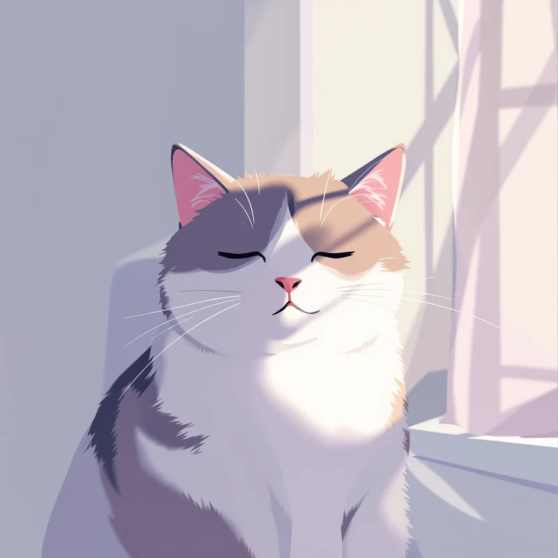 playful cat PFP avatar with minimal gradient background for aesthetic profile icon