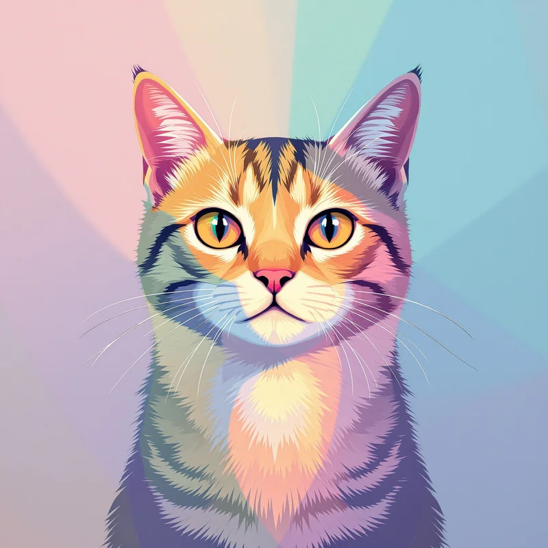 minimal cat PFP portrait with dreamy pastel tones for messaging profile icons