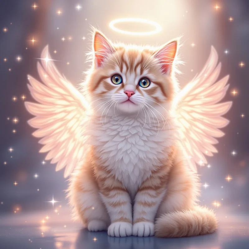 Angel glow cat PFP with soft white aura