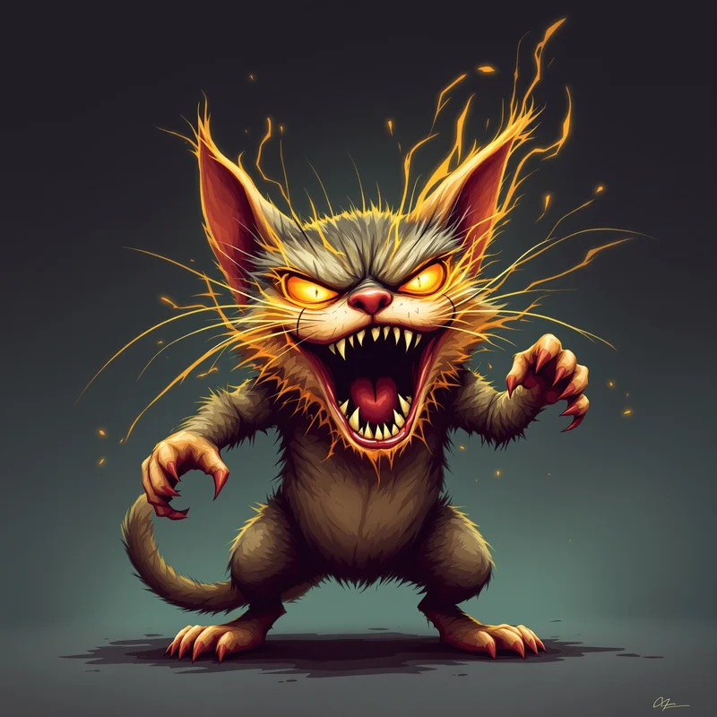 Chaotic gremlin cat PFP with cursed expression
