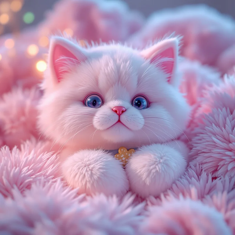 Plush cat PFP with soft kawaii atmosphere