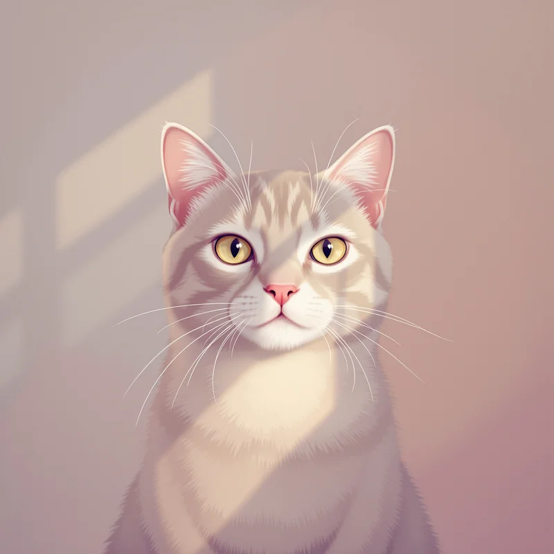 bright cat PFP profile image with bright cheerful colors for digital profile picture