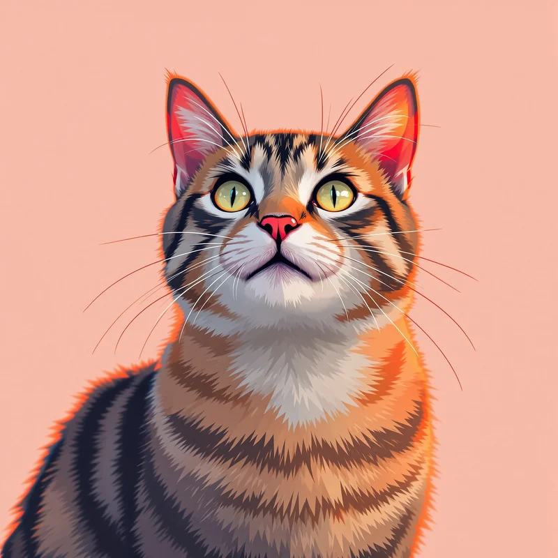 bright cat PFP profile image with minimal gradient background for social media avatar