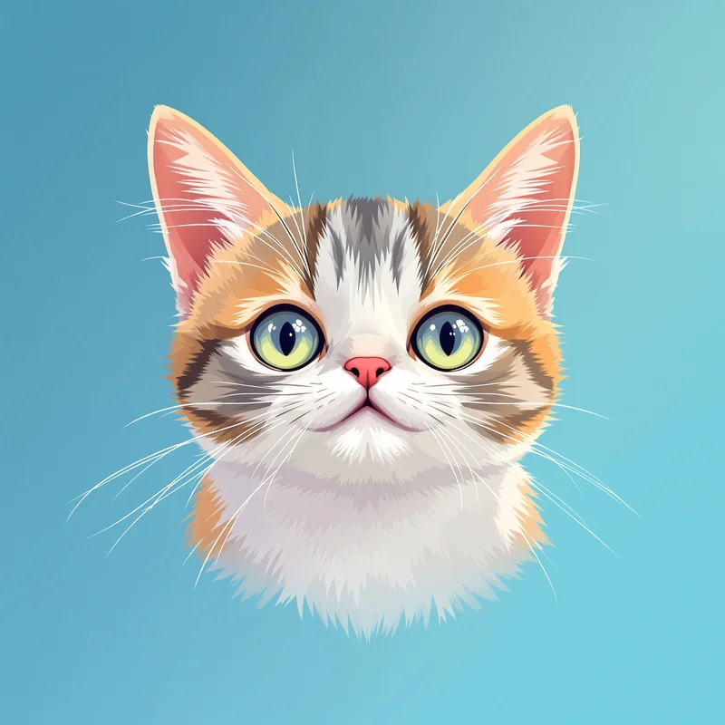 centered cat PFP portrait with subtle magical sparkles for social media avatar