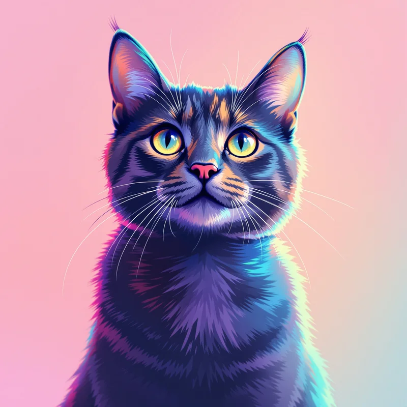 whiskered cat PFP portrait with soft shadow lighting for social media avatar