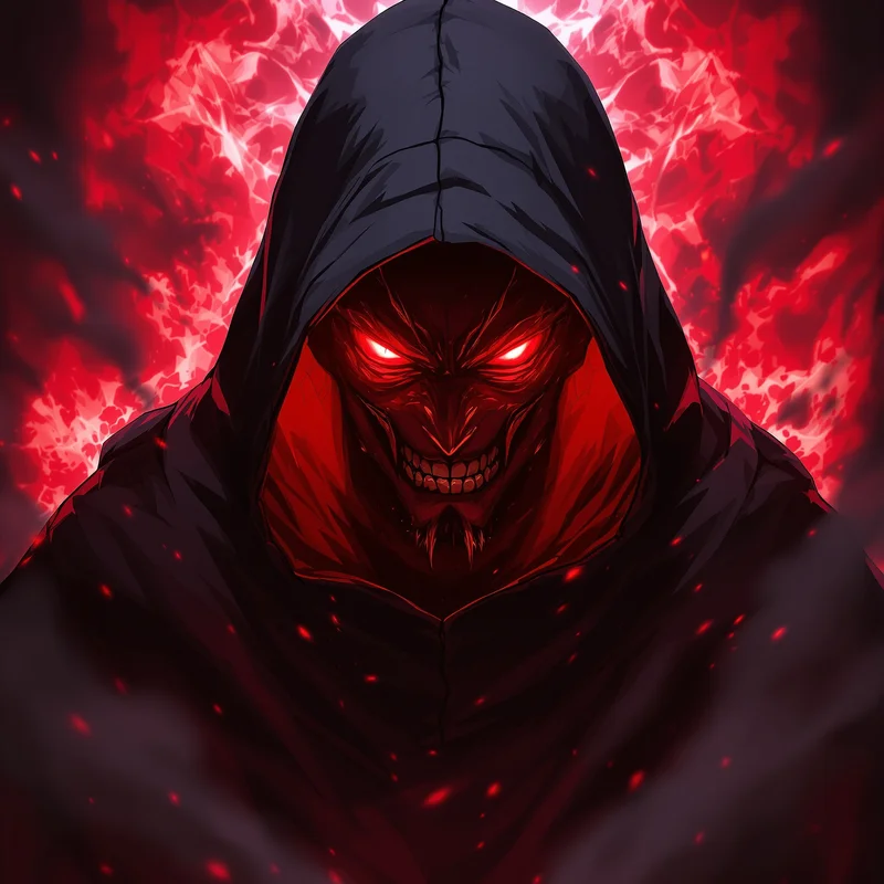 Chief Keef inspired demon aura pfp with red energy