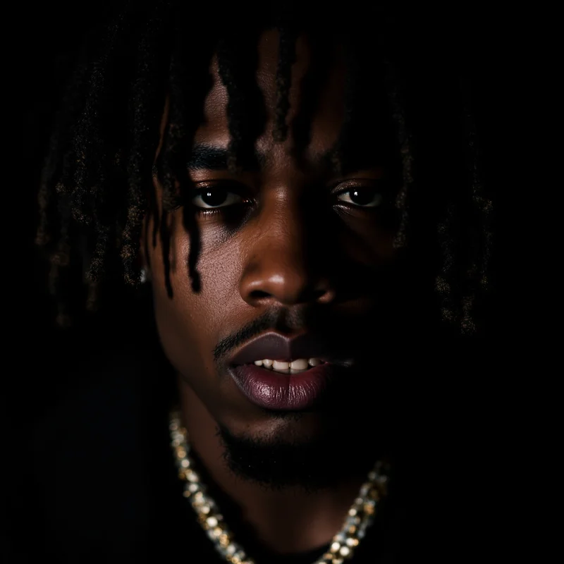 Chief Keef portrait icon with dark lighting for profile picture use