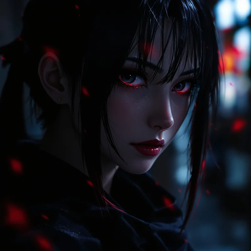 Choso cinematic PFP with dark tones and red anime highlights