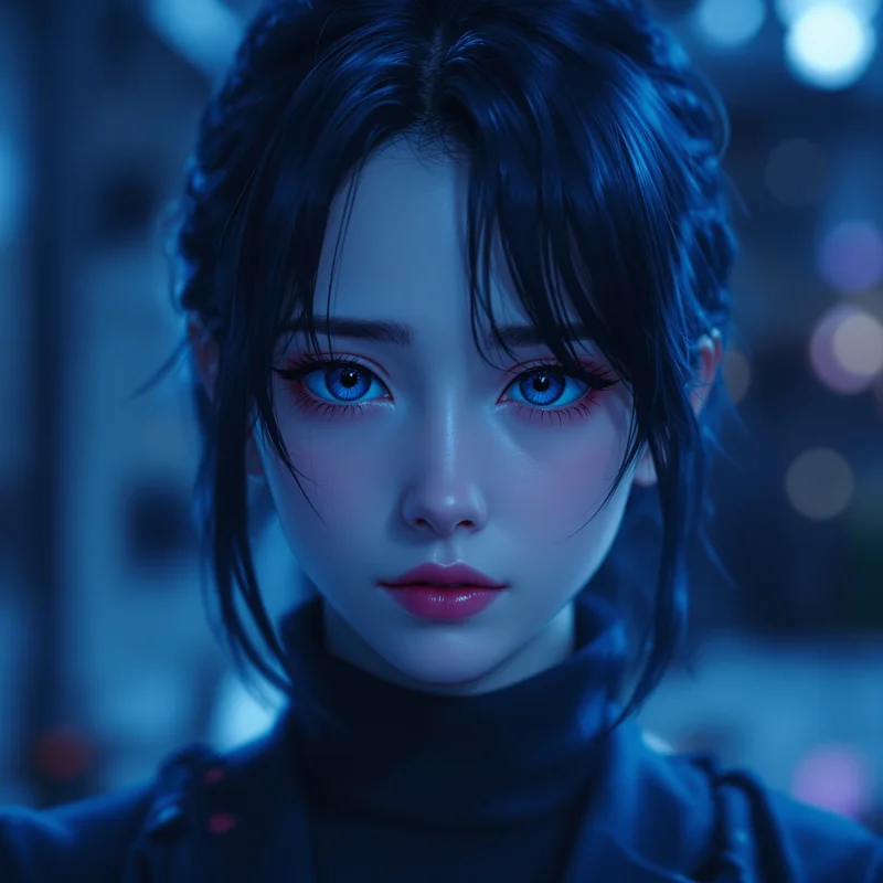 Choso emotional PFP with soft blue light and reflective anime eyes