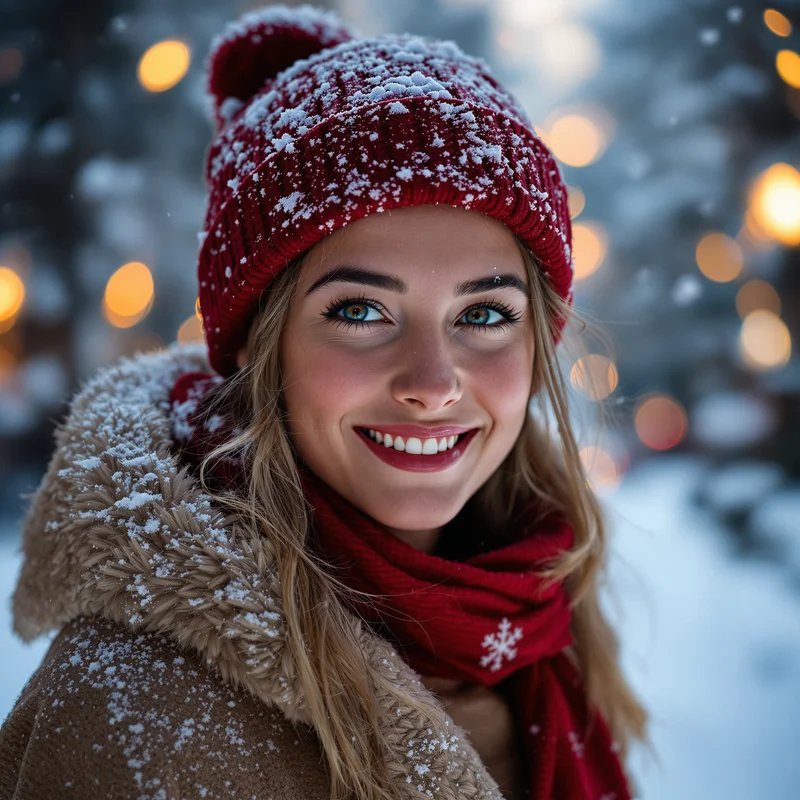 Christmas avatar profile image with cheerful expression and clear recognition