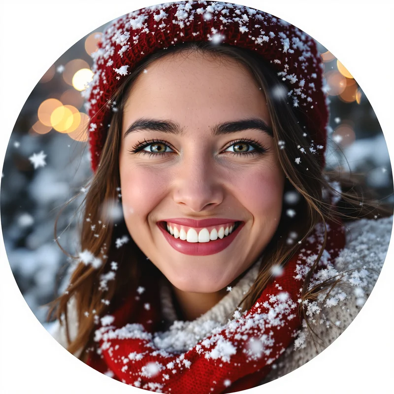 Christmas avatar profile image with cheerful expression and clear recognition