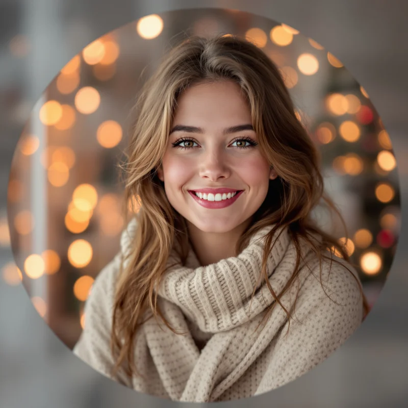 Christmas avatar profile image with cheerful expression and clear recognition