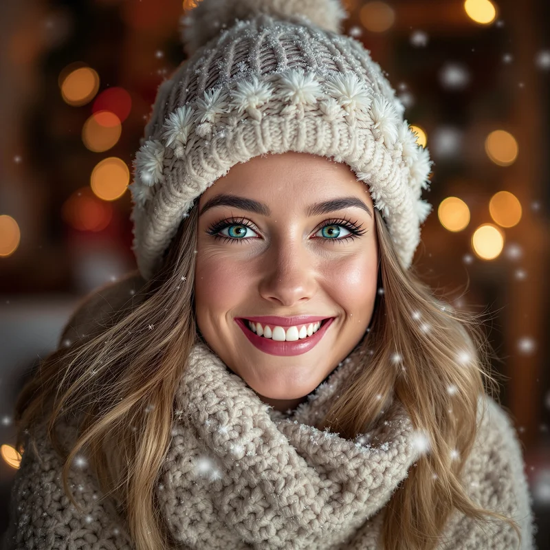 Christmas avatar profile image with cheerful expression and clear recognition