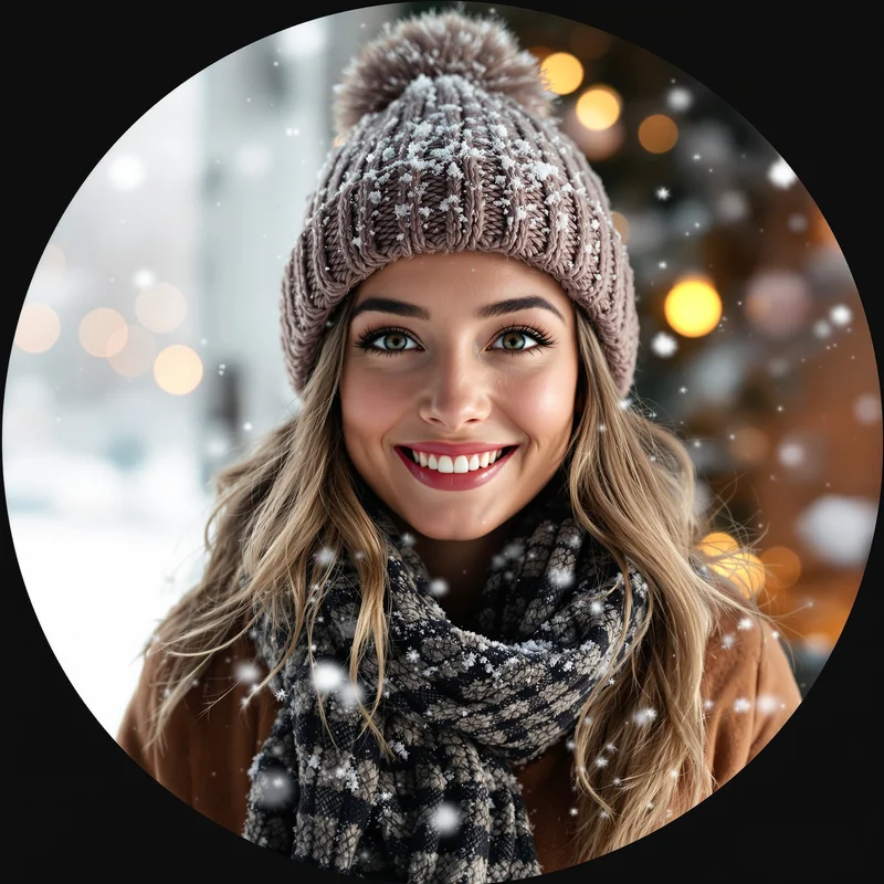 Christmas avatar profile image with cheerful expression and clear recognition