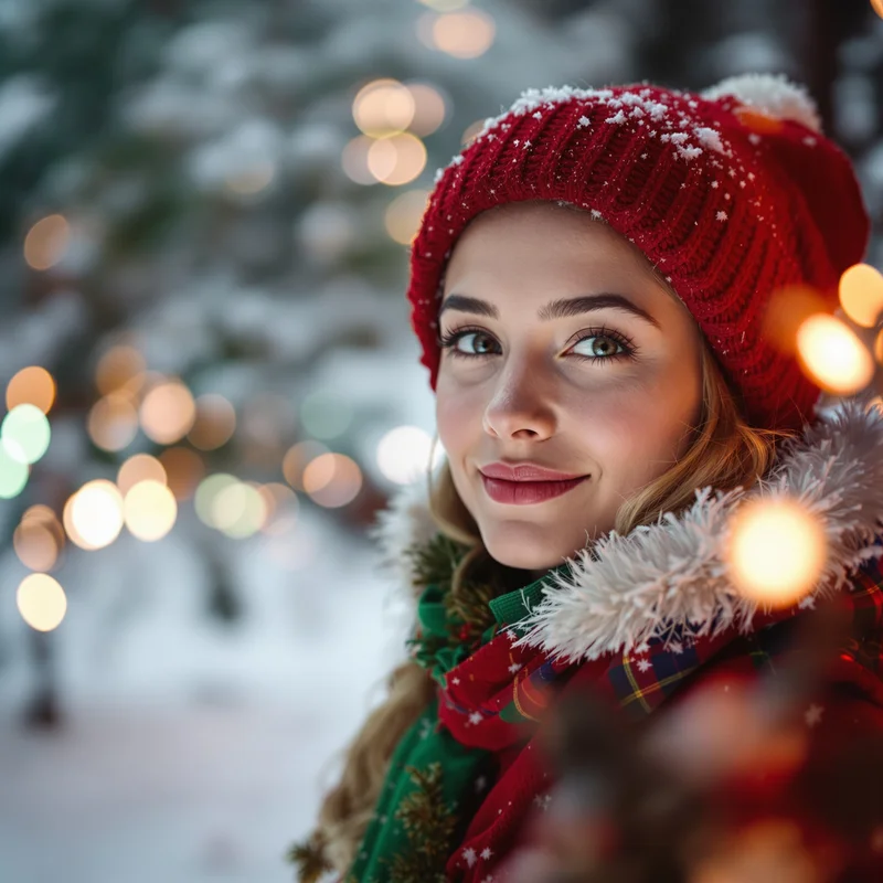 Christmas avatar profile image with cheerful expression and clear recognition