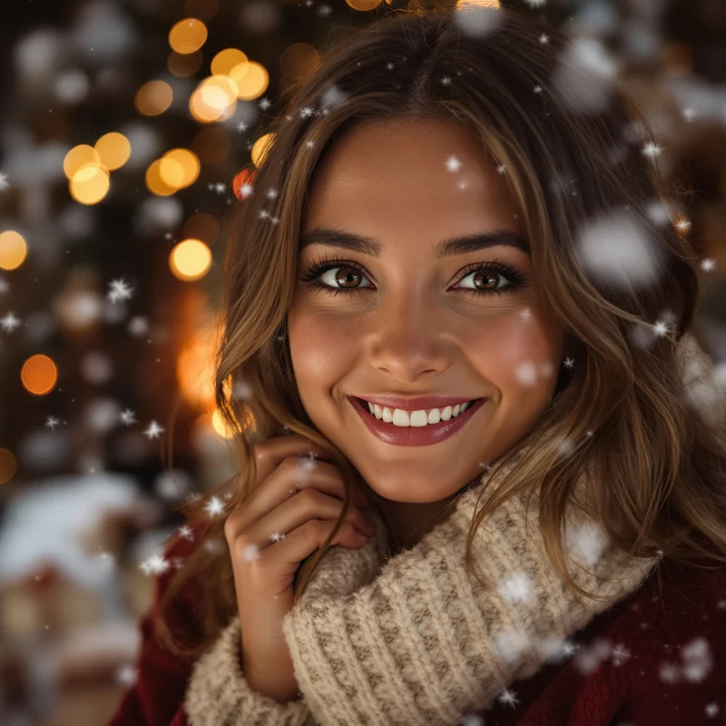 Christmas avatar profile image with cheerful expression and clear recognition