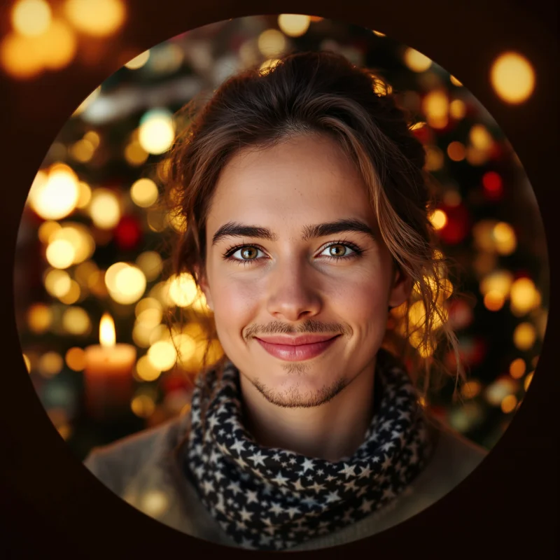 Christmas avatar portrait with seasonal personality and memorable presence