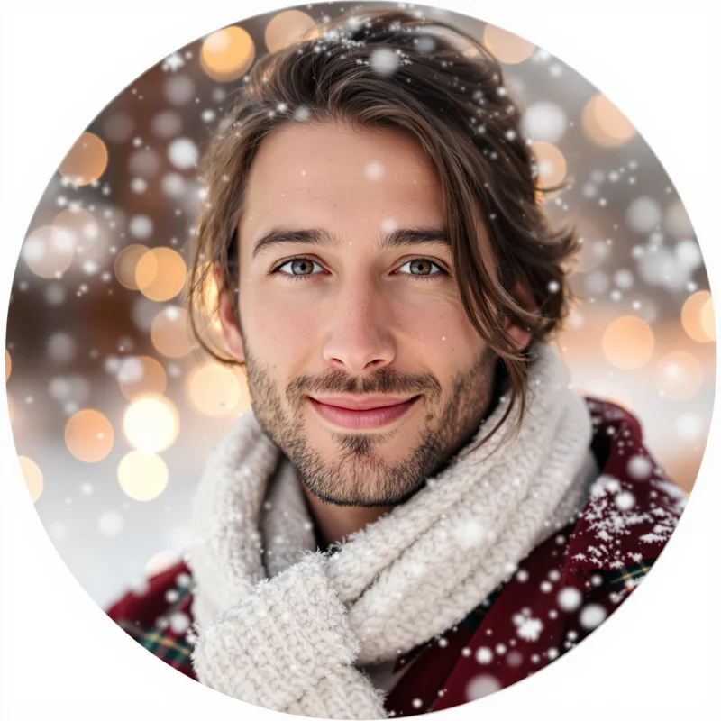 Christmas profile image optimized for visibility, warmth, and recognition