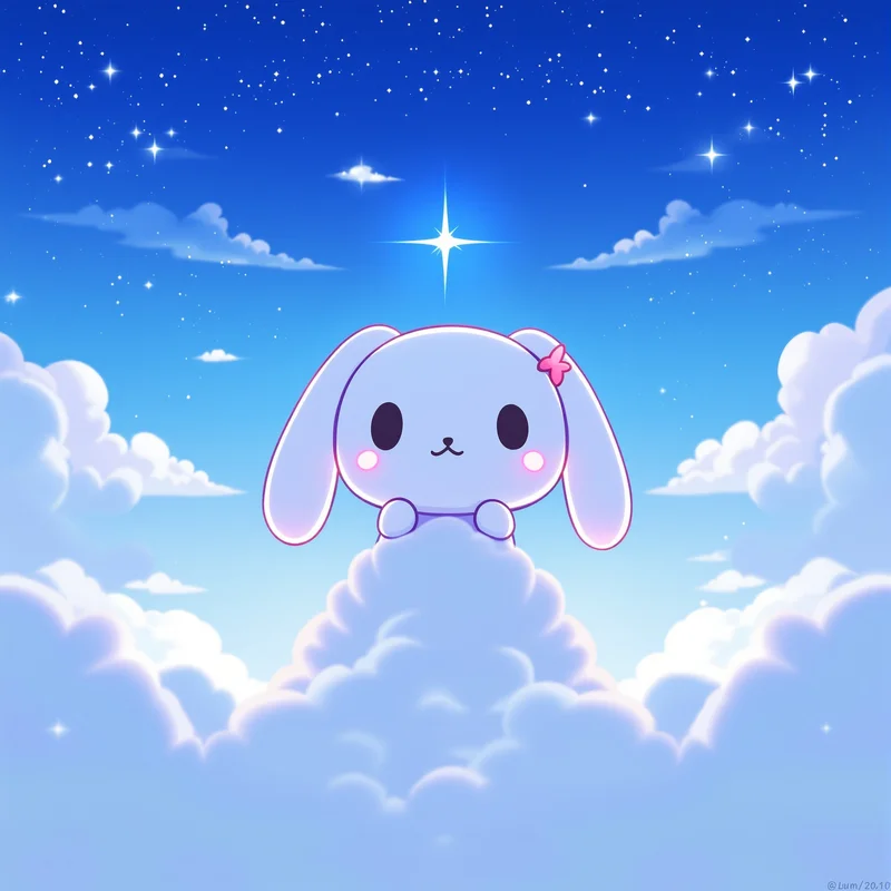 kawaii Cinnamoroll profile icon with soft pastel background for anime PFP styling