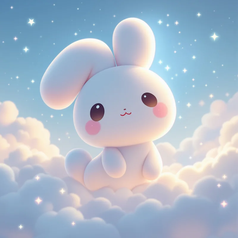 soft Cinnamoroll anime portrait with soft pastel background for profile picture use