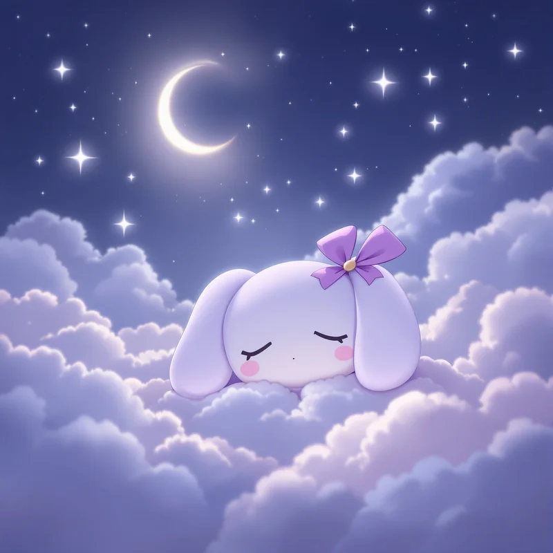 soft Cinnamoroll anime portrait with pastel blue environment for compact portrait display