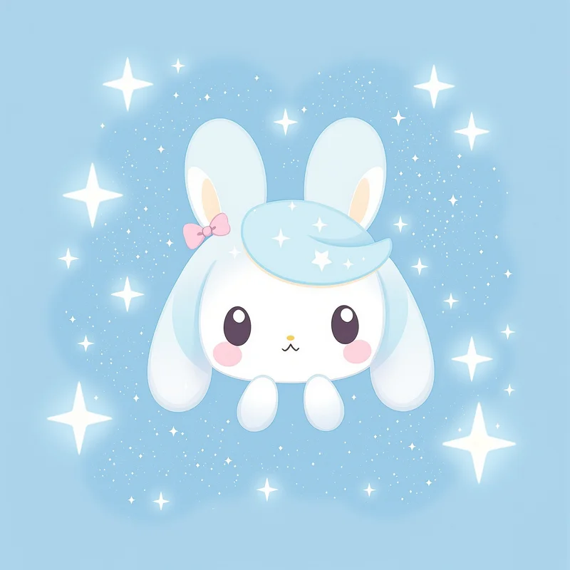 kawaii Cinnamoroll profile icon with dreamy sky lighting for anime PFP styling