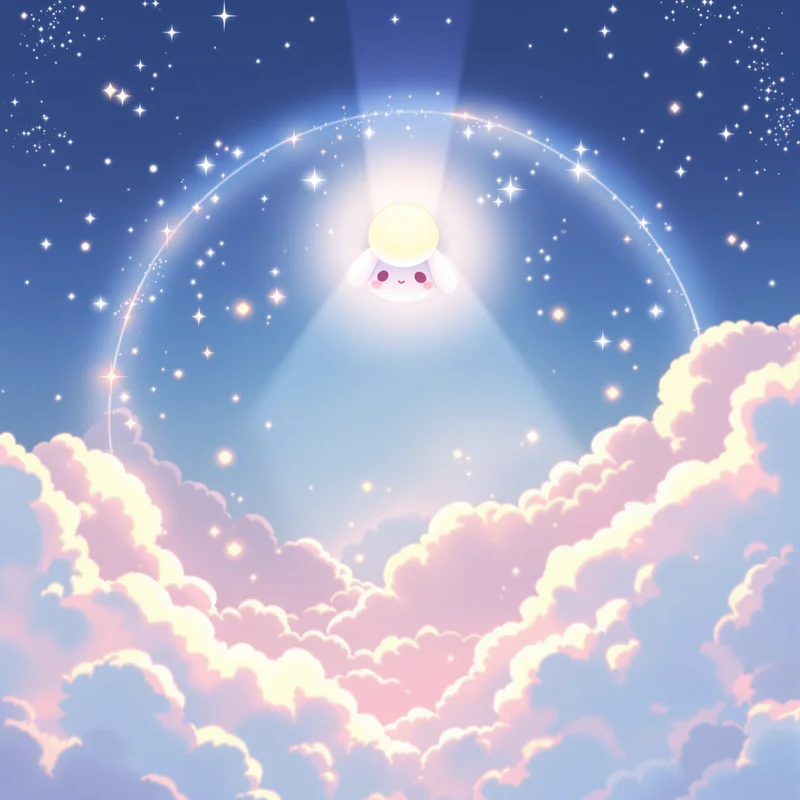 cute Cinnamoroll profile picture with pastel blue environment for avatar display