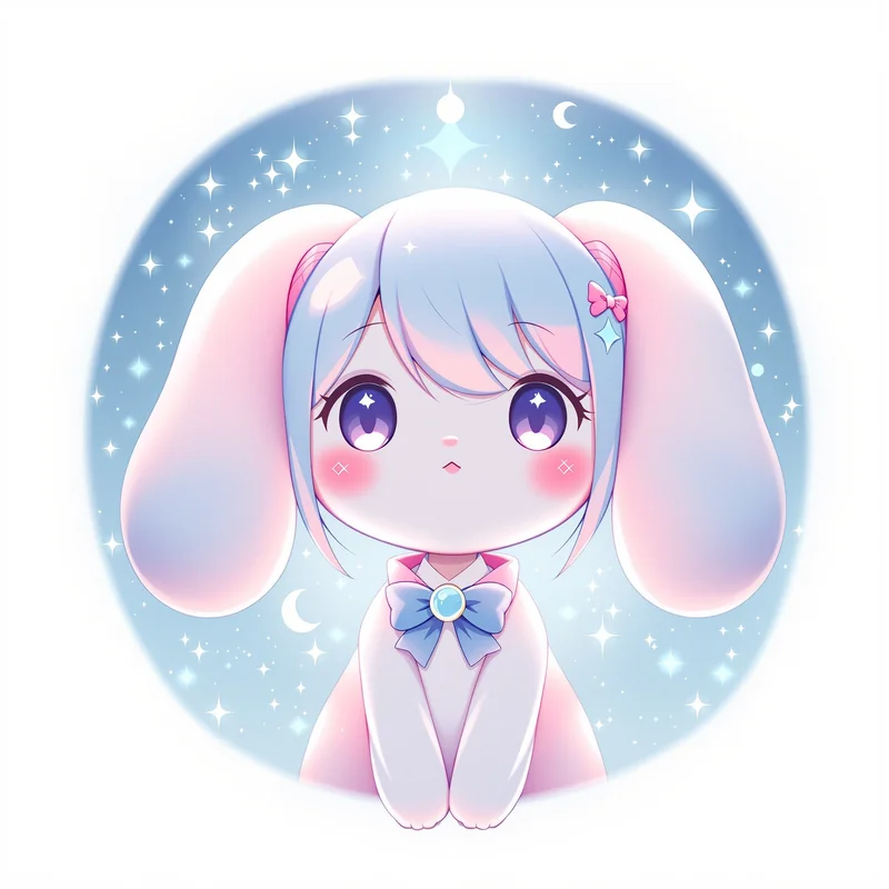 anime Cinnamoroll PFP avatar portrait with dreamy sky lighting for compact portrait display