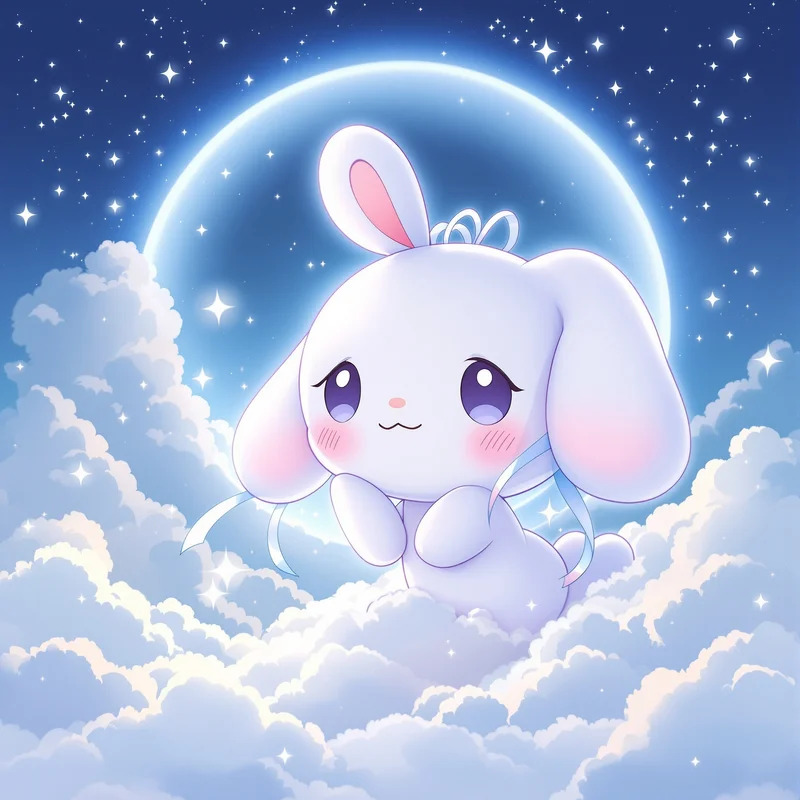 bright Cinnamoroll avatar portrait with subtle glow lighting for social icon design