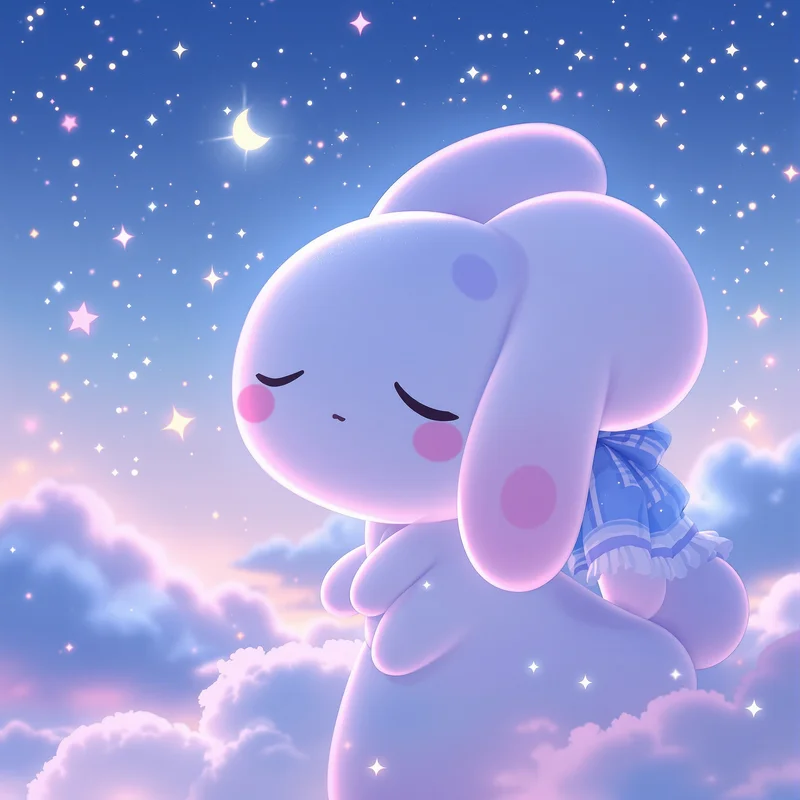 clean Cinnamoroll profile portrait with fluffy kawaii expression for profile picture use