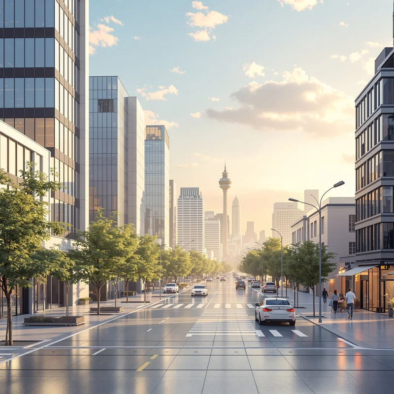 Calm modern city background