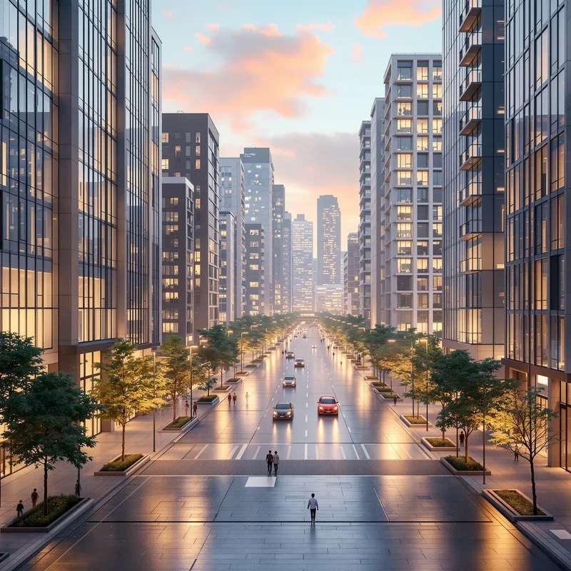 Calm modern city background